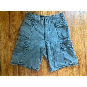VTG Levis Silvertab Khakis Shorts Mens Green Cargo 4 Pocket Casual Y2K 36 x 12